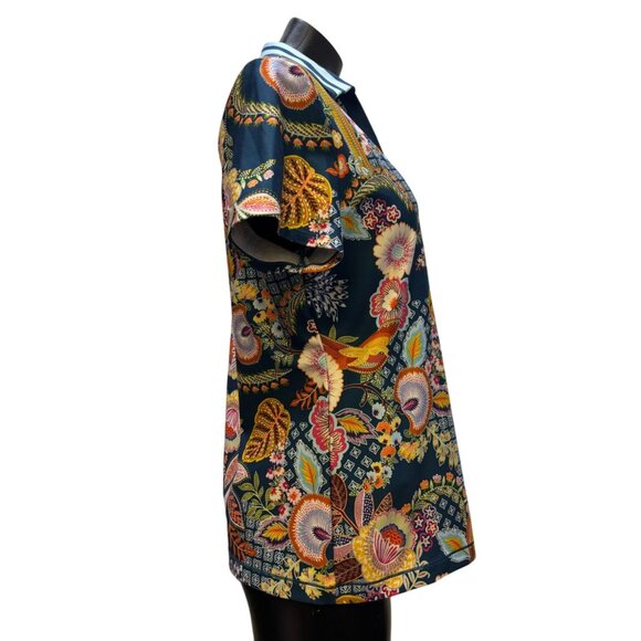 Johnny Was Active Polo Shirt Floral Pattern Multi M - Picture 4 of 7